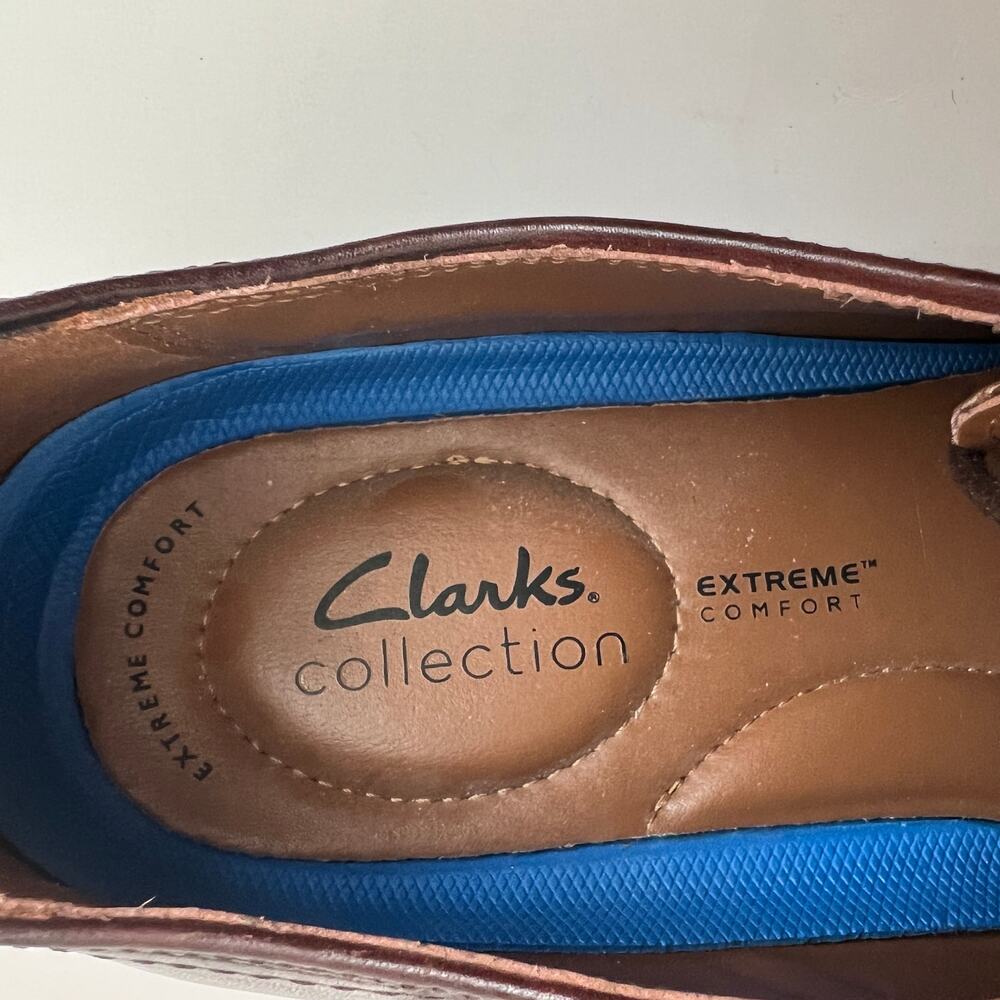 Clarks Collection Whiddon Ox Mahogany Leather Oxford Shoes Size 13 - Picture 9 of 13